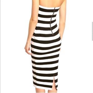 Express Strapless Stripped Midi Dress